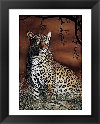 Framed Sitting Leopard Print