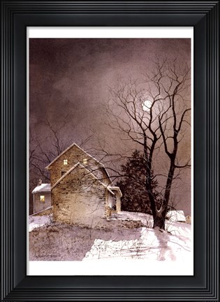 Framed Working Late Print