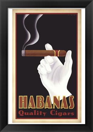 Framed Habanas Quality Cigars Print