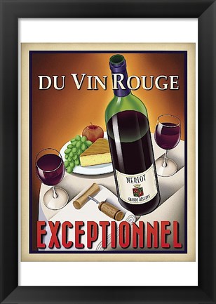 Framed Du Vin Rouge Exceptionnel Print