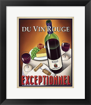 Framed Du Vin Rouge Exceptionnel Print