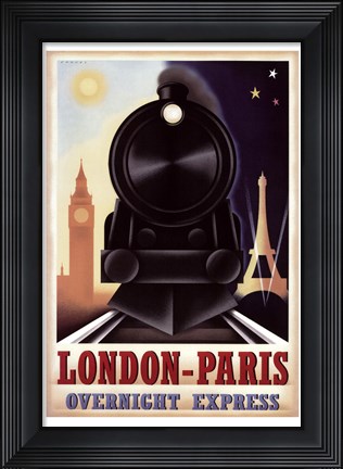 Framed London-Paris Overnight Express Print