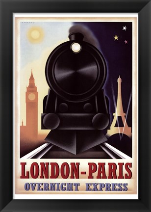 Framed London-Paris Overnight Express Print