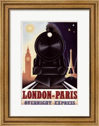 Framed London-Paris Overnight Express Print