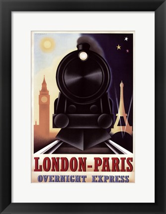 Framed London-Paris Overnight Express Print