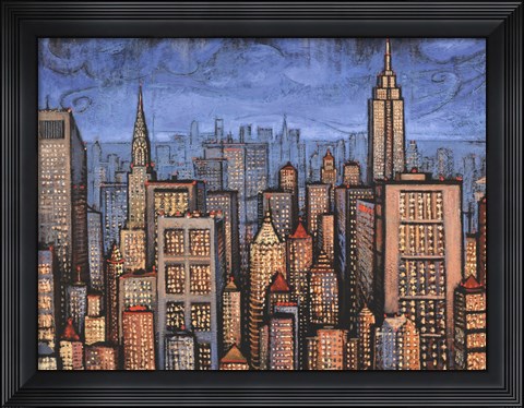 Framed Twilight Skyline Print