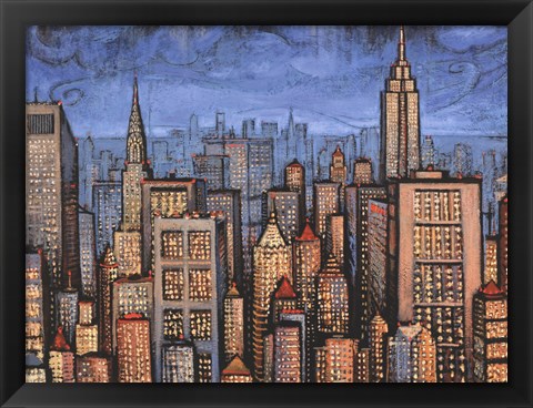 Framed Twilight Skyline Print