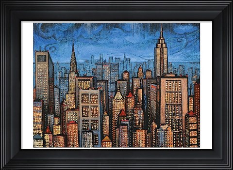Framed Twilight Skyline Print