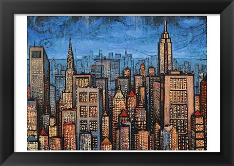 Framed Twilight Skyline Print