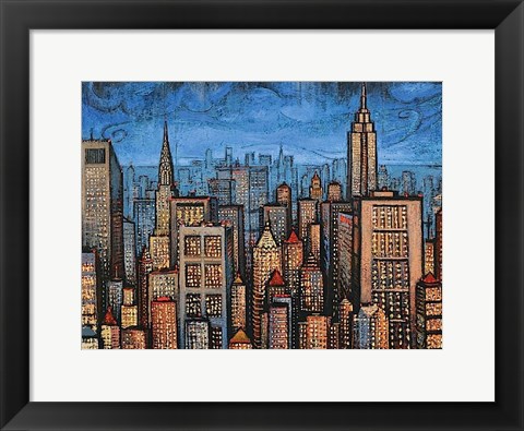 Framed Twilight Skyline Print