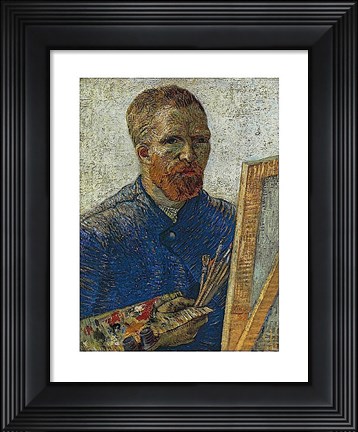 Framed Self Portrait in Front of Easel Print