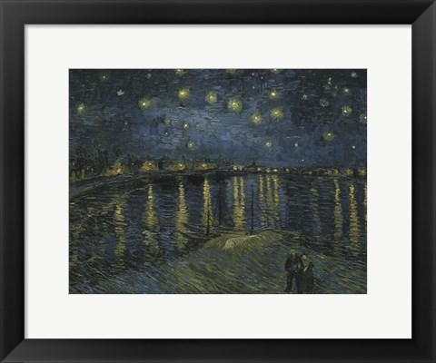 Framed Starry Night Over the Rhone Print