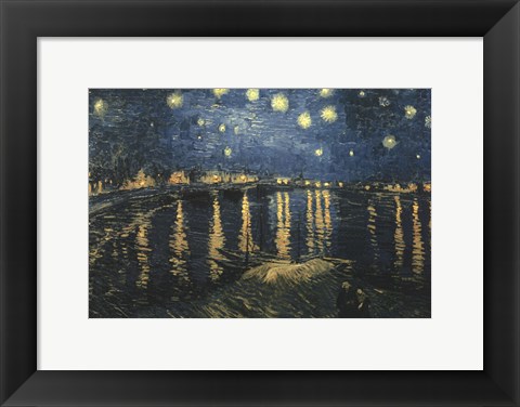 Framed Starry Night Over the Rhone Print