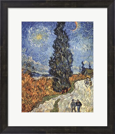 Framed Country Road in Provence by Night, c. 1890 Print