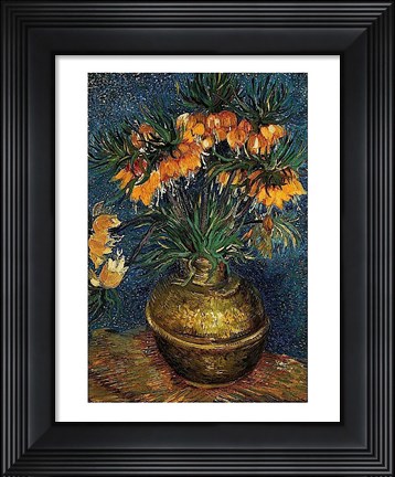 Framed Crown Imperial Fritillaries in a Copper Vase, 1886 Print