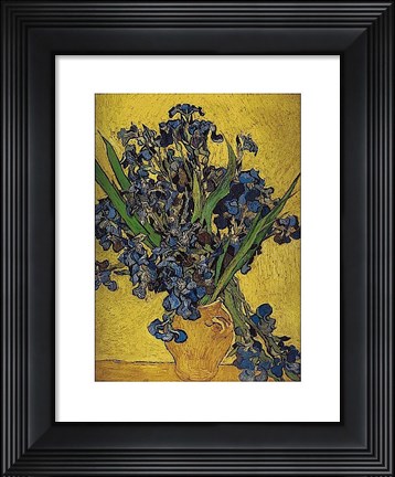 Framed Irises in Vase Print