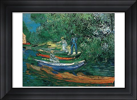 Framed Bank of the Oise at Auvers, 1890 Print