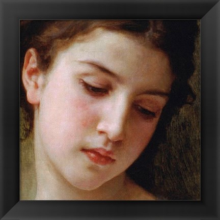 Framed Head Study of a Young Girl (detail) Print