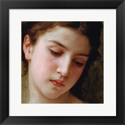 Framed Head Study of a Young Girl (detail) Print