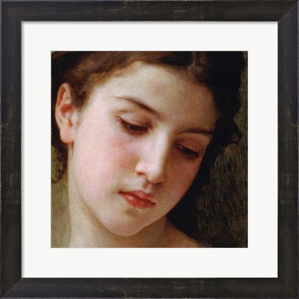 Framed Head Study of a Young Girl (detail) Print