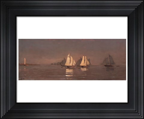 Framed Gloucester, Mackerel Fleet at Dawn, 1884 Print