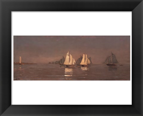 Framed Gloucester, Mackerel Fleet at Dawn, 1884 Print