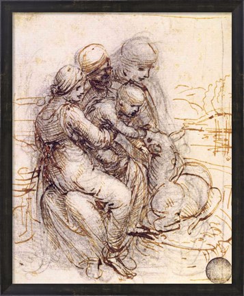 Framed Virgin and Child with St. Anne Print
