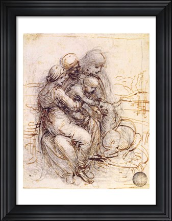 Framed Virgin and Child with St. Anne Print