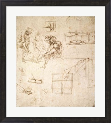 Framed Studies of Figures and of Machinery Print