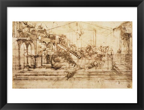 Framed Perspective Study for the Background of The Adoration of the Magi Print