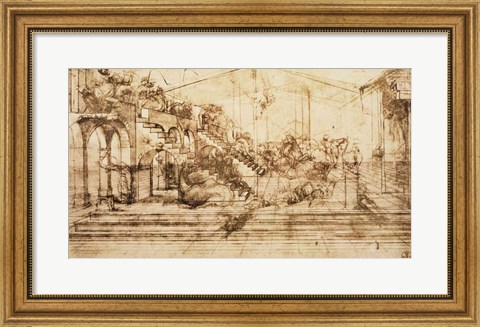 Framed Perspective Study for the Background of The Adoration of the Magi Print