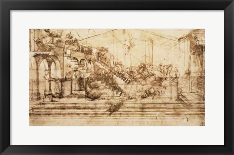 Framed Perspective Study for the Background of The Adoration of the Magi Print