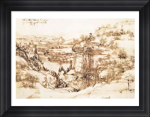 Framed Arno Landscape, 5th August, 1473 Print