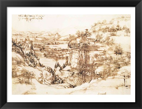 Framed Arno Landscape, 5th August, 1473 Print