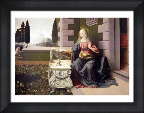 Framed Virgin Mary, from the Annunciation, 1472-75 Print