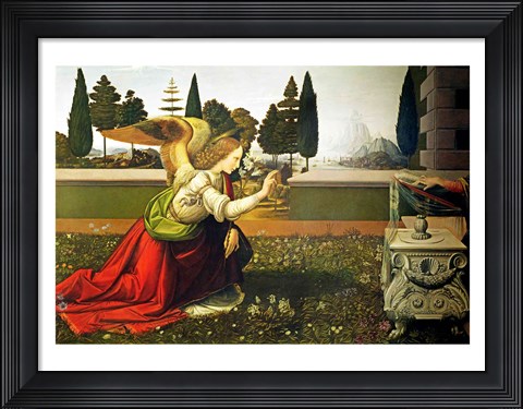 Framed Angel Gabriel, from the Annunciation, 1472-75 Print