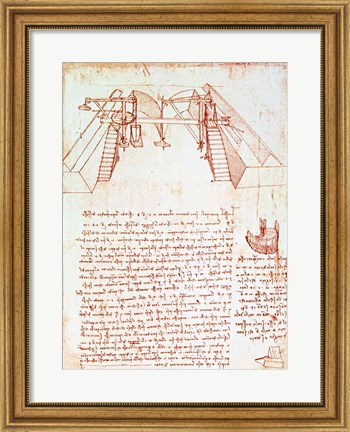 Framed Pulley System for the Construction of a Staircase Print