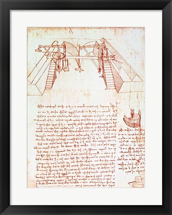 Framed Pulley System for the Construction of a Staircase Print