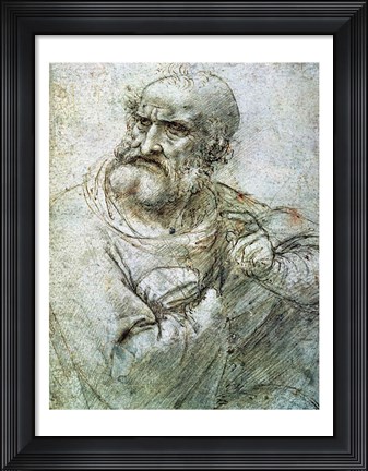 Framed Study for an Apostle from The Last Supper, c.1495 Print