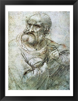 Framed Study for an Apostle from The Last Supper, c.1495 Print