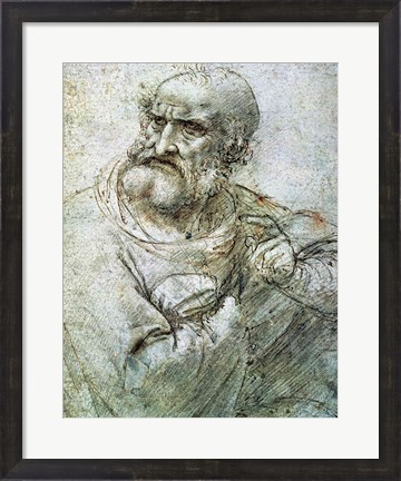 Framed Study for an Apostle from The Last Supper, c.1495 Print