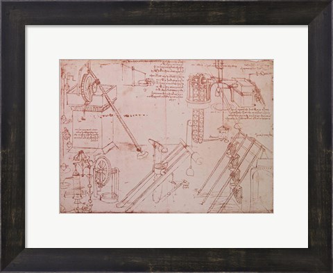 Framed Studies of Hydraulic Devices Print