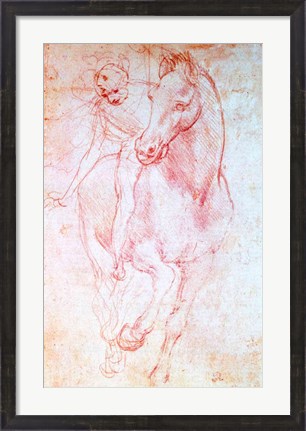 Framed Study of a Horse and Rider, c.1481 Print