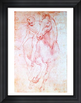 Framed Study of a Horse and Rider, c.1481 Print