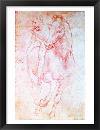 Framed Study of a Horse and Rider, c.1481 Print