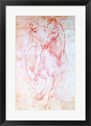 Framed Study of a Horse and Rider, c.1481 Print