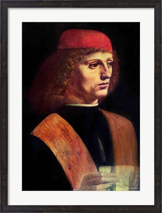 Framed Portrait of a Musician, c.1485 Print