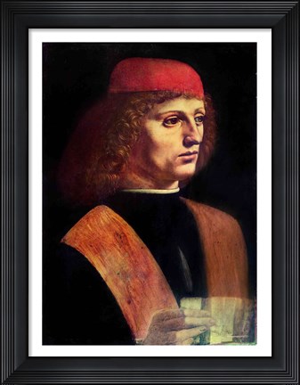 Framed Portrait of a Musician, c.1485 Print