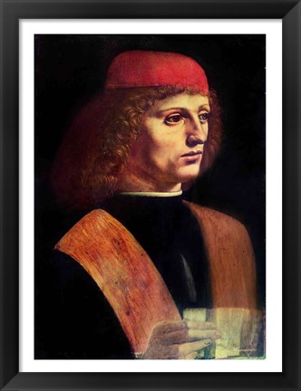 Framed Portrait of a Musician, c.1485 Print