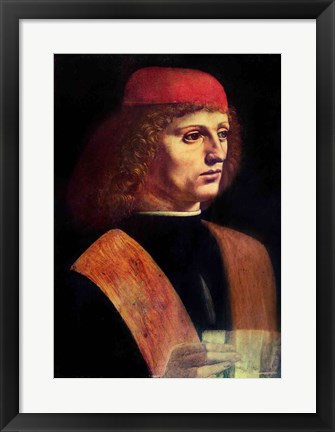 Framed Portrait of a Musician, c.1485 Print